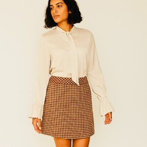 Ann Taylor houndstooth plaid women's skirt lined size 10